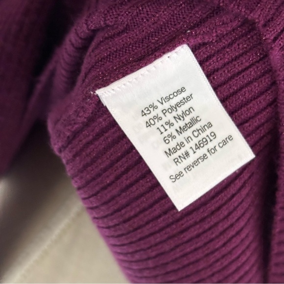 Nine West Purple Crew Neck Sweater with Long Sleeves - Picture 8 of 10